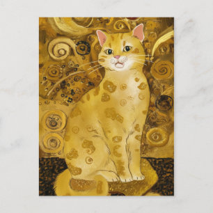 Gustav Klimt guld söt katt spoof, Gustav klimt kon Vykort