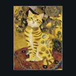 Gustav Klimt guld söt kattsked, Gustav klimt art Vykort<br><div class="desc">Gustav Klimt guld söta kattsked, Gustav klimt art Imagine a underbar fusion av kattdjur charm och konstnärlig grandeur. Den här teckningen är en lekfull skåra för Gustav Klimts gyllene stil, med en scen långt från det vanliga regala figurer. I centrum av uppmärksamheten sitter en fängslande söt katt, vars päls till...</div>