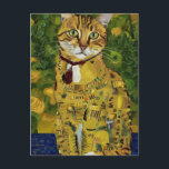 Gustav Klimt guld söt kattsked, Gustav klimt art Vykort<br><div class="desc">Gustav Klimt guld söta kattsked, Gustav klimt art Imagine a underbar fusion av kattdjur charm och konstnärlig grandeur. Den här teckningen är en lekfull skåra för Gustav Klimts gyllene stil, med en scen långt från det vanliga regala figurer. I centrum av uppmärksamheten sitter en fängslande söt katt, vars päls till...</div>