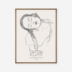 Gustav Klimt Halva Figur Young Woman Exhibition Poster