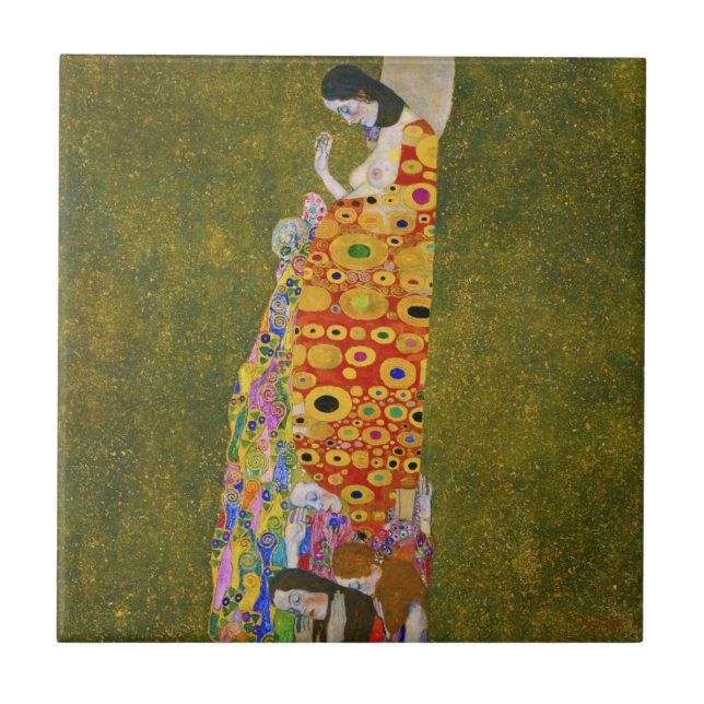 Gustav Klimt - Hope II Kakelplatta (Framsidan)