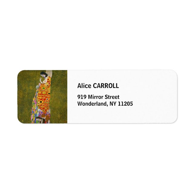 Gustav Klimt - Hope II Returadress Etikett (Framsidan)