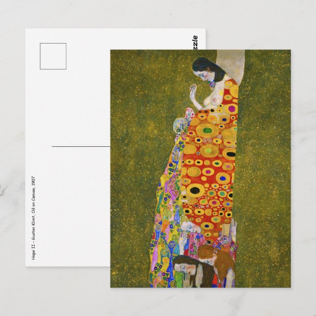 Gustav Klimt - Hope II Vykort (Fram/baksida)