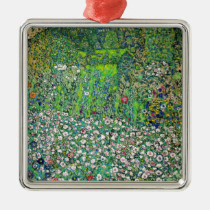 Gustav Klimt - Horticultural Landscape och Hilltop Julgransprydnad Metall