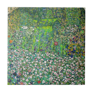 Gustav Klimt - Horticultural Landscape och Hilltop Kakelplatta