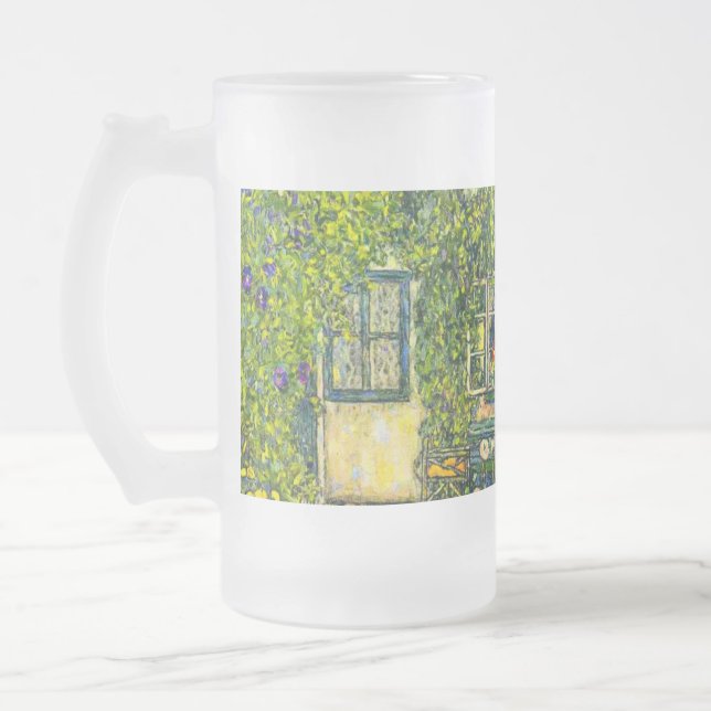 Gustav Klimt House of Guardaboschi Frostat Ölglas (Vänster)