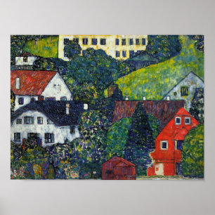 Gustav Klimt - husen på omvärlden. Poster