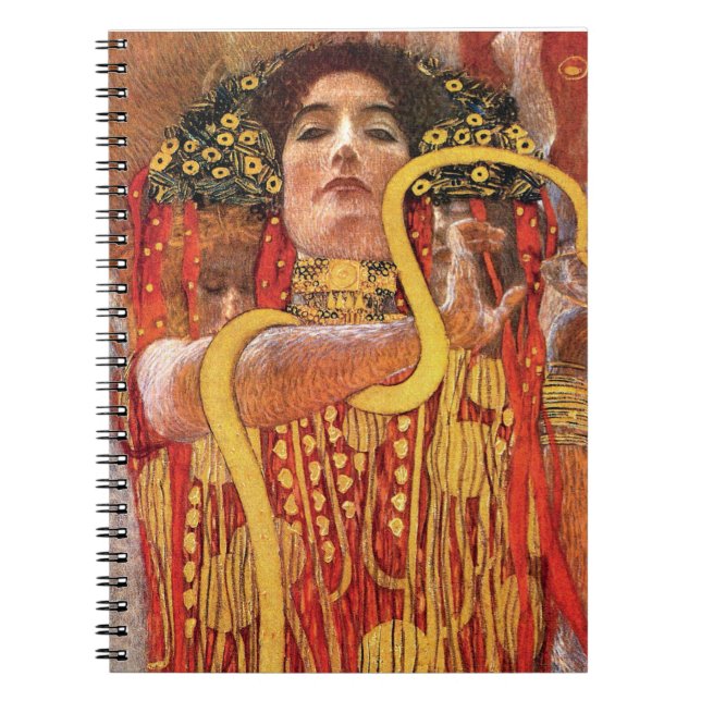 Gustav Klimt - Hygieia Medicine Goddess Health Anteckningsbok Med Spiral (Framsidan)