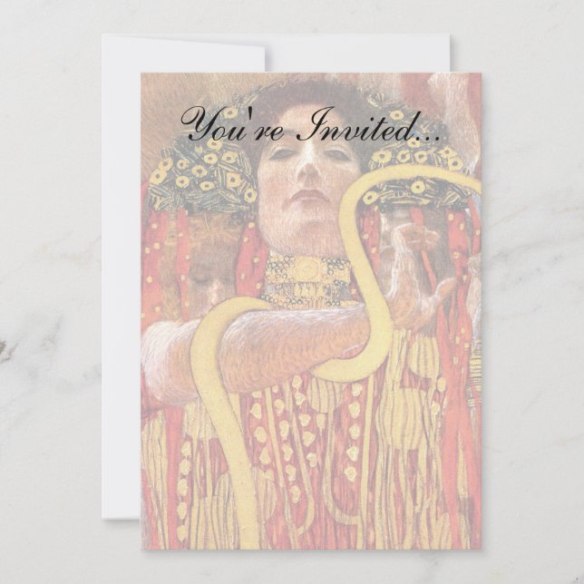 Gustav Klimt - Hygieia Medicine Goddess Health Inbjudningar (Framsida)