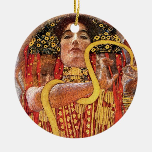 Gustav Klimt - Hygieia Medicine Goddess Health Julgransprydnad Keramik (Framsidan)