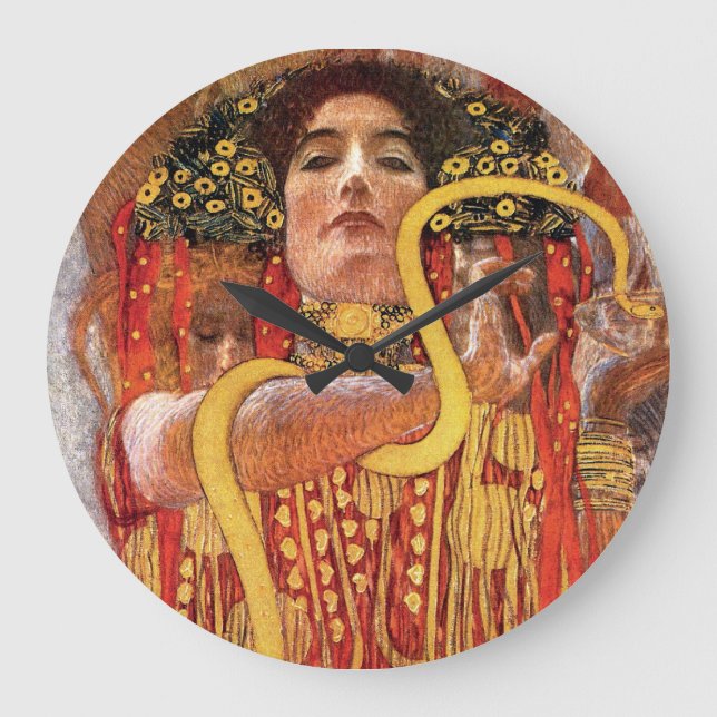 Gustav Klimt - Hygieia Medicine Goddess Health Stor Klocka (Framsida)