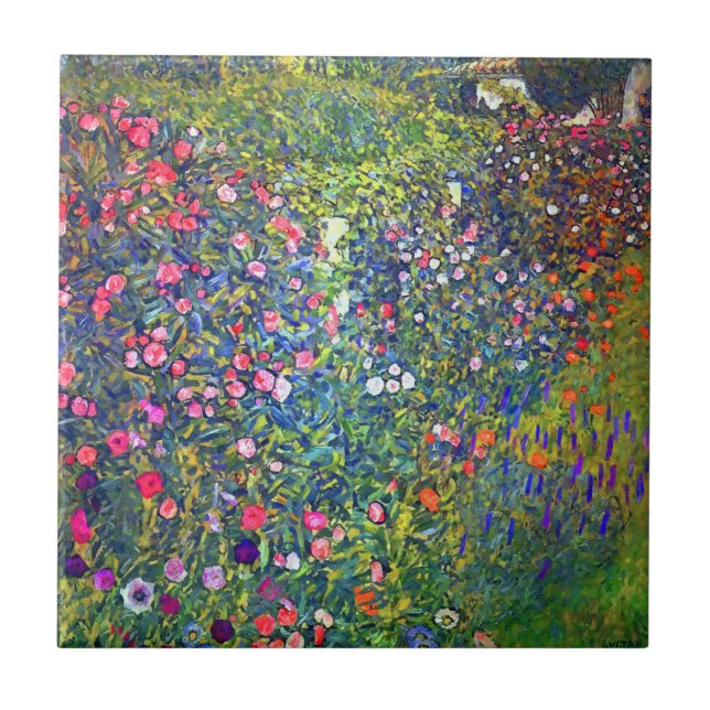 Gustav Klimt Italienska Garden Kakelplatta (Framsidan)