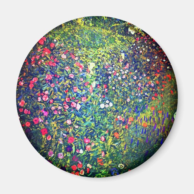 Gustav Klimt Italienska Garden Magnet (Framsidan)