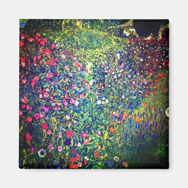 Gustav Klimt Italienska Garden Magnet (Framsidan)