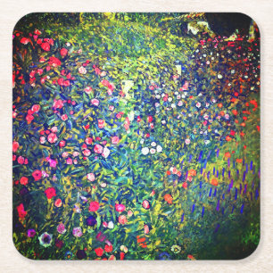 Gustav Klimt Italienska Garden Underlägg Papper Kvadrat