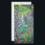 Gustav Klimt Italienskt Garden Card<br><div class="desc">Kort med Gustav Klimts oljemålning Italienska Garden Landscape (1913). En vacker trädgård med färgade blommor: rött,  vitt,  rosa,  lila. En underbar gåva till fläkt av Art nouveau och österrikisk konst.</div>