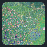 Gustav Klimt - Italienskt trädgårdslandskap Fyrkantigt Klistermärke<br><div class="desc">Italienska trädgårdslandskapet/det italienska trädgårdslandskapet - Gustav Klimt,  Oil on Canvas,  1913</div>