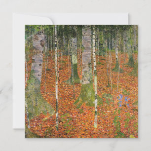 Gustav Klimt - Jordbruksföretag med Birch Träd Julkort