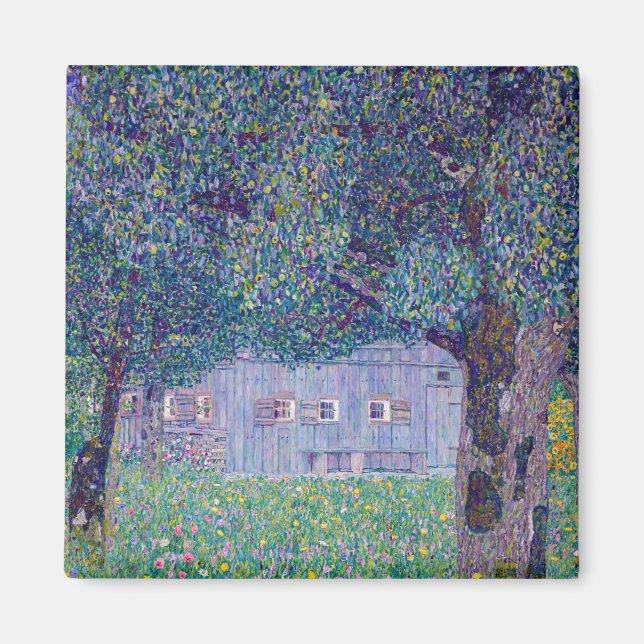Gustav Klimt - Jordbrukshus i Oberösterreich Magnet (Framsidan)
