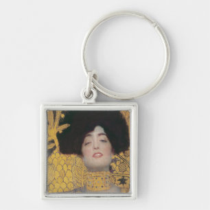 Gustav Klimt Judith Fyrkantig Silverfärgad Nyckelring