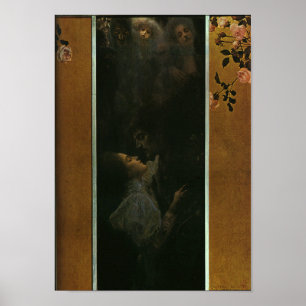 Gustav Klimt kärlekaffisch Poster
