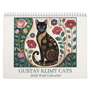 Gustav Klimt Katter 2026 Väggkalender – Art Nouvea Kalender