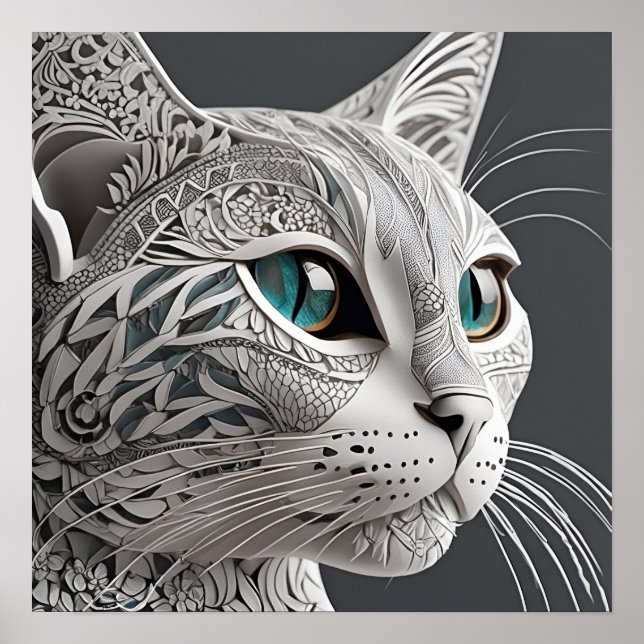 gustav klimt kattkonst poster (Framsidan)