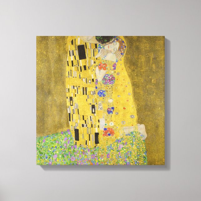 Gustav Klimt - Kiss Canvastryck (Framsida)