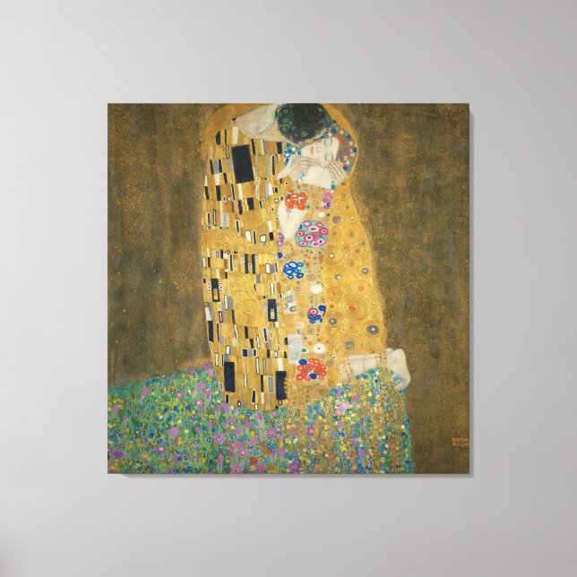 Gustav Klimt - Kiss Canvastryck (Framsida)