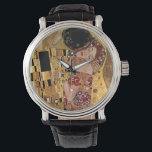 Gustav Klimt: Kiss (detaljer) Armbandsur<br><div class="desc">En vacker klassisk klocka med ett romantiskt par som delar en kyss,  målad av den österrikiska symbolmålaren Gustav Klimt.</div>