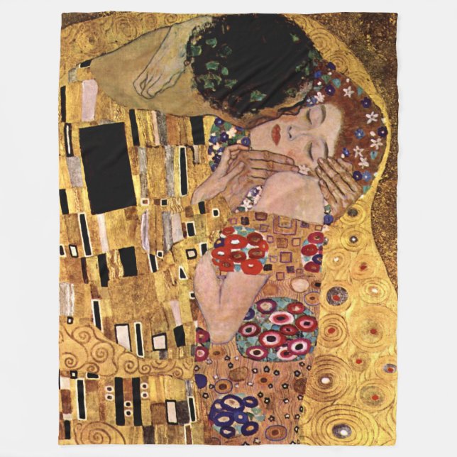 Gustav Klimt: Kiss (detaljer) Fleecefilt (Framsidan)