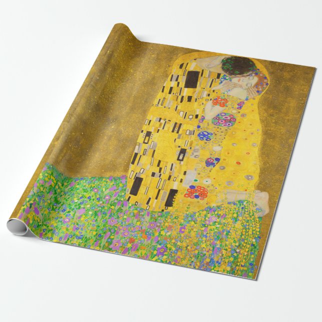 Gustav Klimt, Kiss Fine Art Presentpapper (Utrullad)