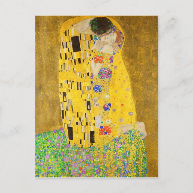 Gustav Klimt, Kiss Fine Art Vykort (Framsida)