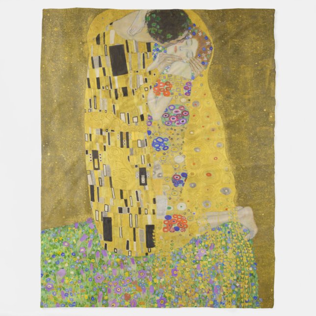 Gustav Klimt - Kiss Fleecefilt (Framsidan)