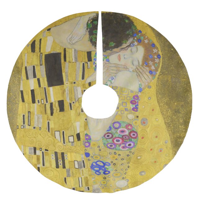 Gustav Klimt - Kiss Julgransmatta Borstad Polyester (Framsidan)