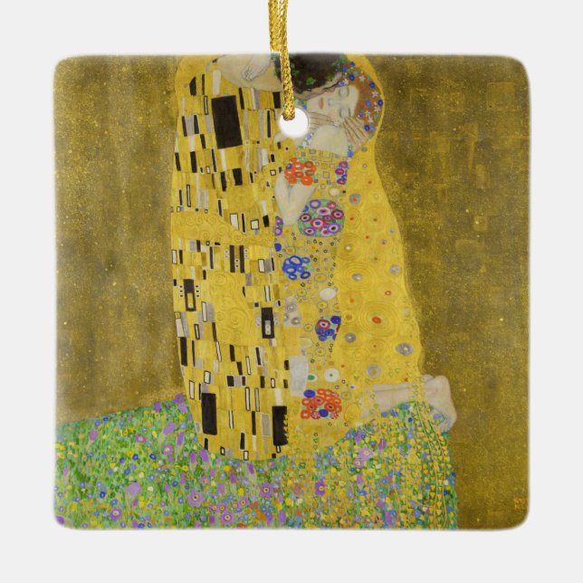 Gustav Klimt - Kiss Julgransprydnad Keramik (Framsida)