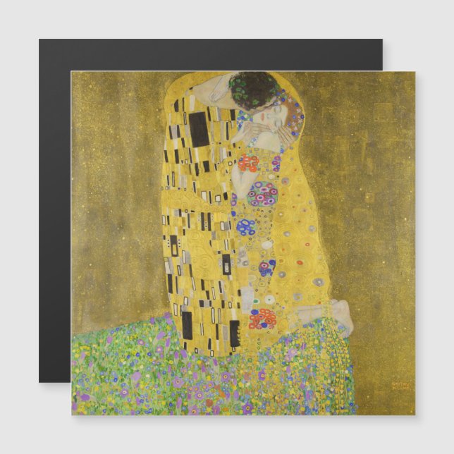 Gustav Klimt - Kiss Magnetic Card (Fram/baksida)