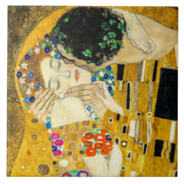 Gustav Klimt Kiss / Valentine's Day Romantic Art Kakelplatta