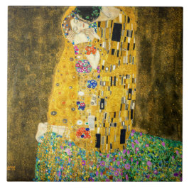 Gustav Klimt Kiss / Valentine's Day Romantic Art Kakelplatta