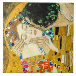 Gustav Klimt Kiss / Valentine's Day Romantic Art Kakelplatta