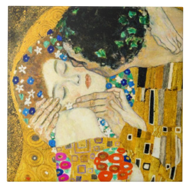 Gustav Klimt Kiss / Valentine's Day Romantic Art Kakelplatta (Framsidan)