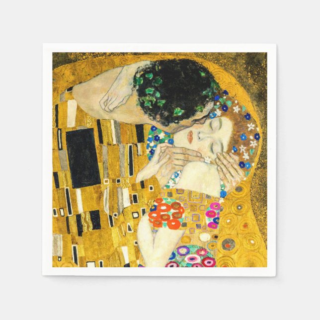 Gustav Klimt Kiss / Valentine's Day Romantic Art Pappersservett (Framsidan)