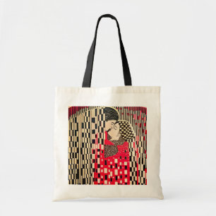 Gustav Klimt Kiss x Bauhaus optisk illusion Tygkasse