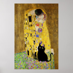 Gustav Klimt - Kisskatten Poster