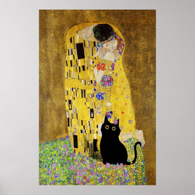 Gustav Klimt - Kisskatten Poster (Framsidan)