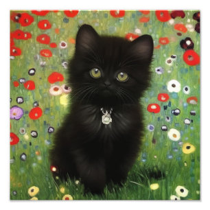 Gustav Klimt Kitten Fototryck