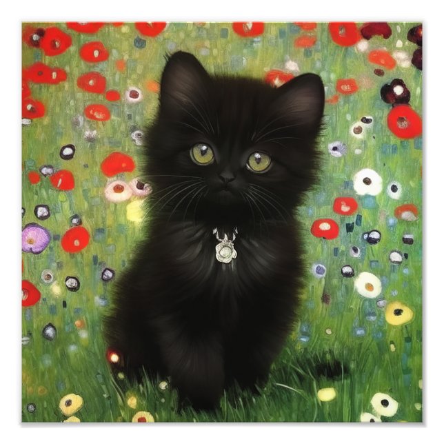 Gustav Klimt Kitten Fototryck (Framsidan)