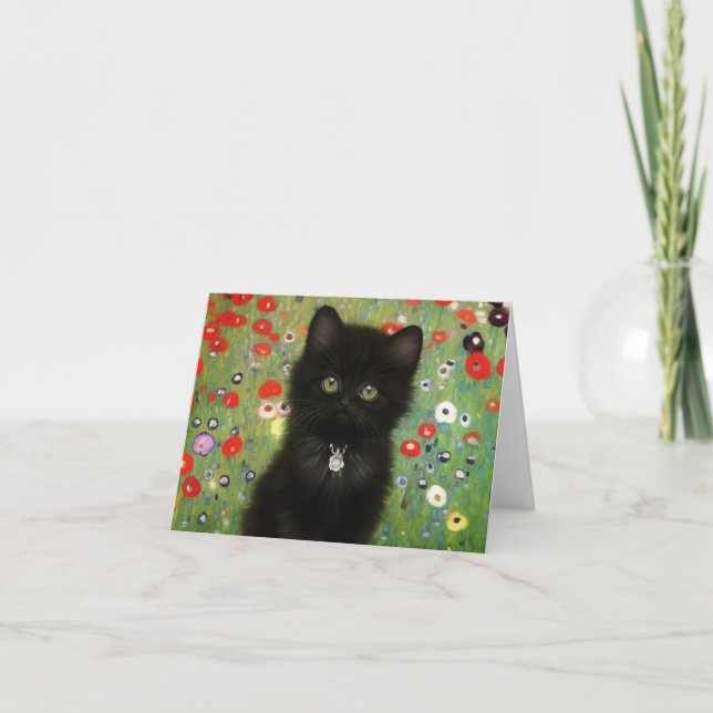 Gustav Klimt Kitten Inbjudan (Framsida)