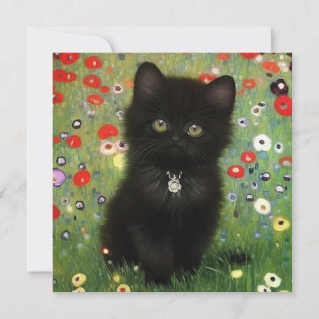 Gustav Klimt Kitten Inbjudningar (Framsida)