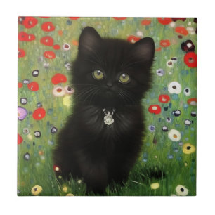 Gustav Klimt Kitten Kakelplatta